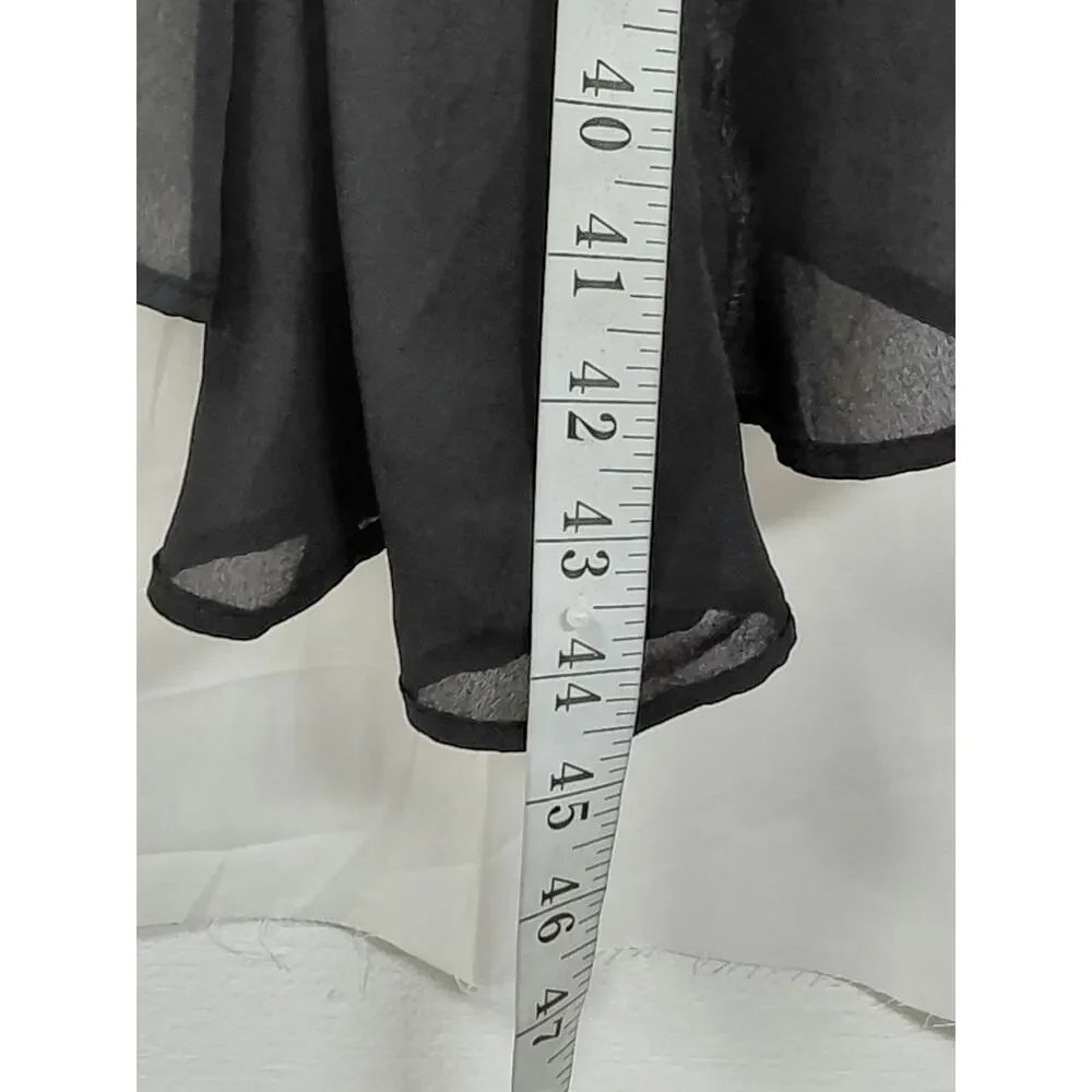 Ashro Black Hi-Low Chiffon Lined Casual Skirt Women Size S